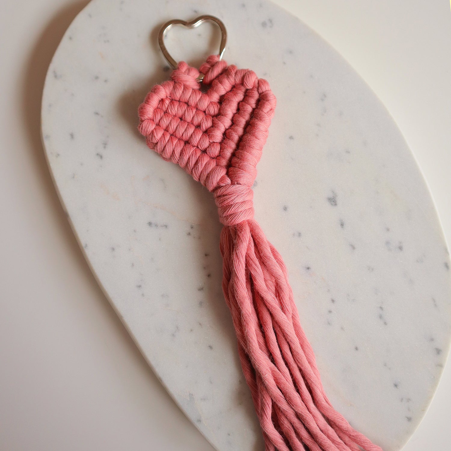 Sleutelhanger hart roze