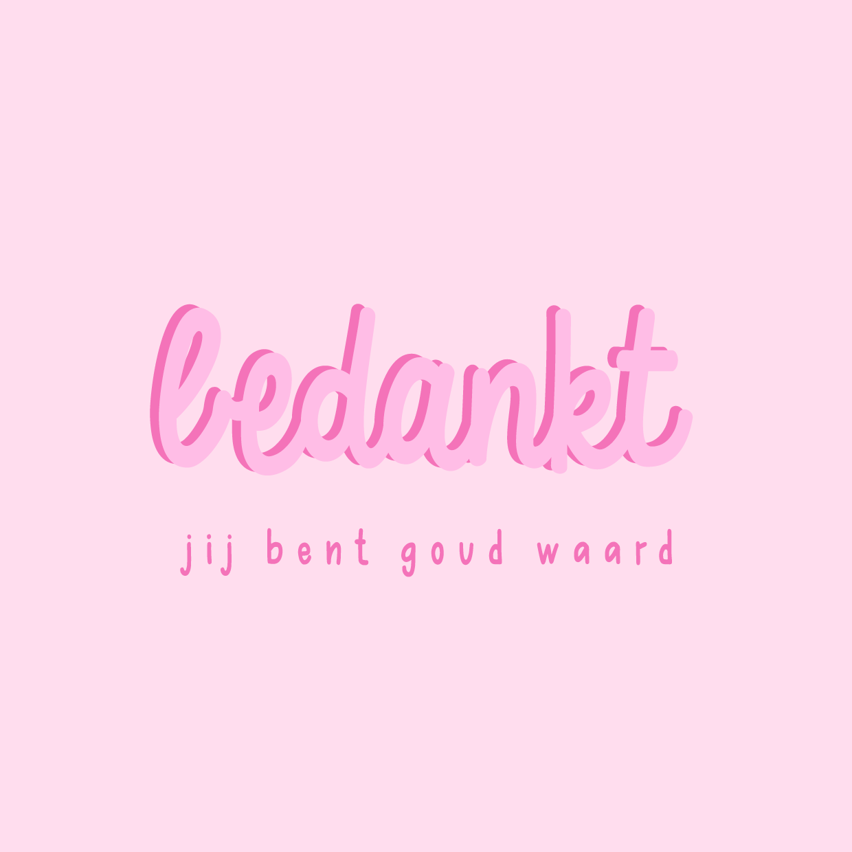 Wenskaart 'Bedankt'