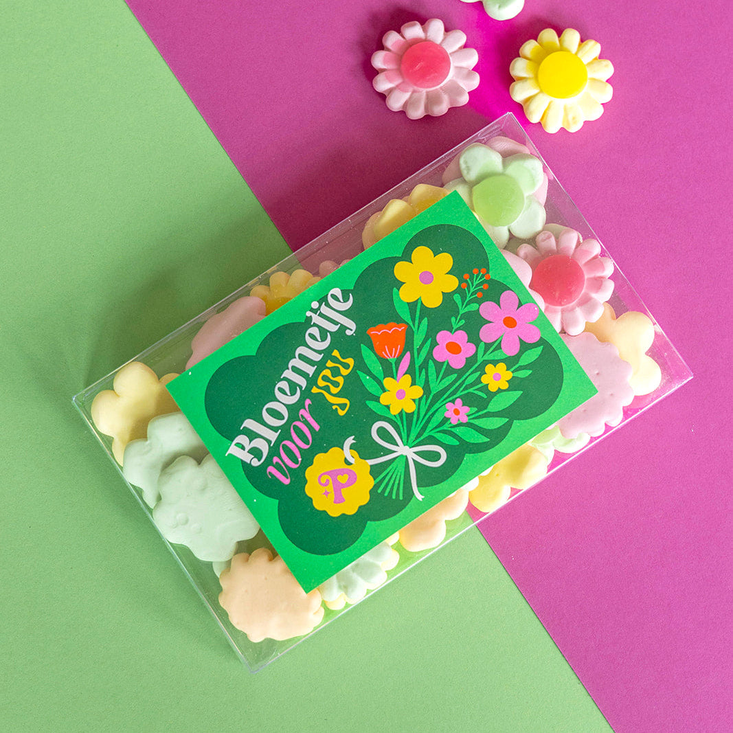 Bloemetje versturen snoepcadeau – cadeautje per post met bloemvormig snoep