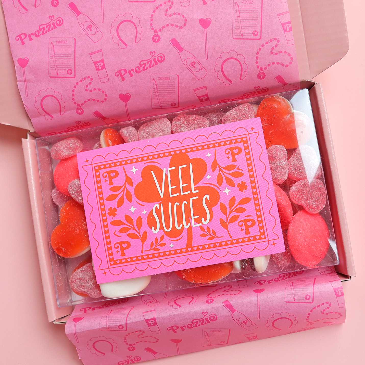 Veel succes cadeautje per post klein en betaalbaar snoep brievenbus van Prezzie