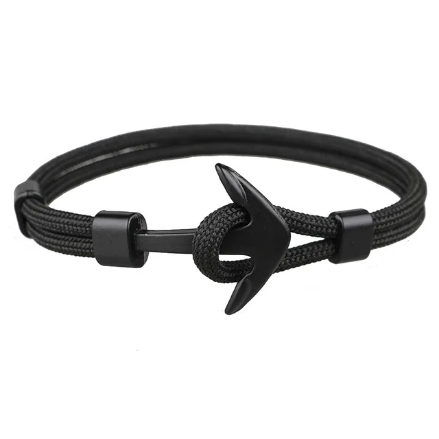 Armband zwart anker