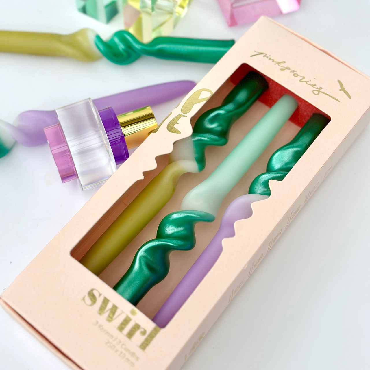Dip Dye Kaarsen Swirl Matcha