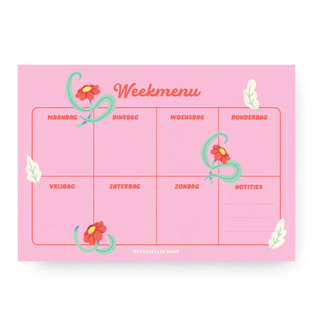 Weekmenu notitieblok